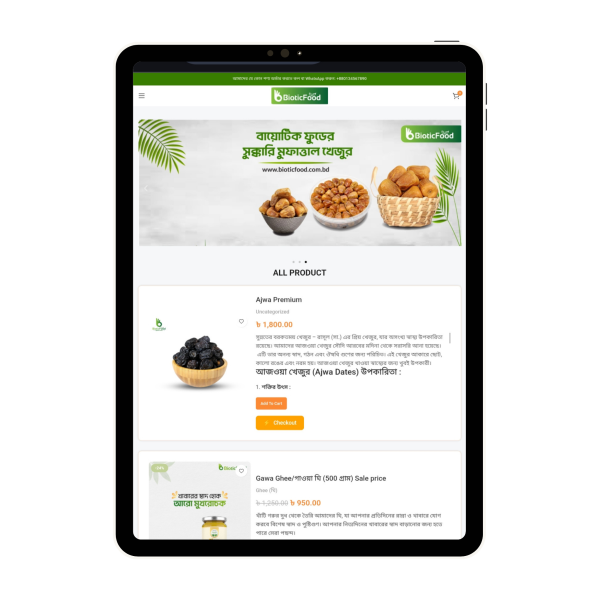 Bioticfood E-commerce Website Template