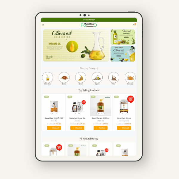AF Food  service E-commerce Website Template